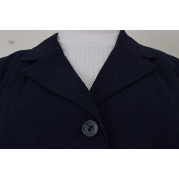 Vintage 90s Navy Linen/Rayon Jacket size 10‎ - Picture 9 of 10